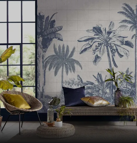 Decorative tiles with vibrant patterns and colors